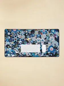 Takashi Murakami Famous Favorite Blue Mouse Pad with Unique Pattern and Colorful Design, Includes Keyboard and Mouse Compatible