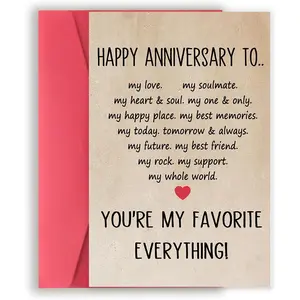 Happy Anniversary Card for Husband Wife, Sweet Wedding Anniversary Card for Couple, Romantic Anniversary Card  for Boyfriend Girlfriend