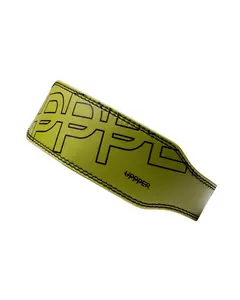 UPPPER Lifting Belt Khaki - Microfiber Leather, Double-Prong Buckle, 4" to 2.5" Tapered, Weightlifting Support