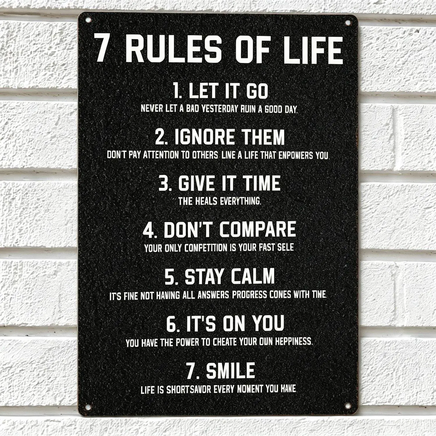 Inspirational Metal Wall Sign, Positive Motivational Quote Decor for Living Room, Bedroom, Classroom, Gym & Teen Rooms