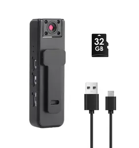 Wireless Vlog Body Camera With 32G TF Card, Wearable Body Cam with Night-Vision & 180° Rotation Lens, Portable Sport DV Camcorder for Outdoor Sport Skiing Cycling Hiking