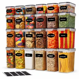 AISOON Airtight Food Storage Container Set (32 PCS, 16 PACK) - BPA-Free Organizer Storage, Leak-Proof Jars, House Organizers for Kitchen Organization, Ideal for Cereal, Flour, Sugar, Includes Labels