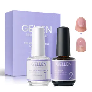 Gellen Nail Prep Dehydrator 15ml & Primer 15ml Set - HEMA-Free & Acid-Free Acrylics Manicure for Flawless Adhesion & Long-Lasting Results for Thanksgiving Christmas Singles’ Day Monday gift Polish Drying Gentle Cutics