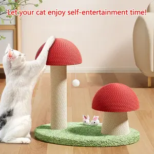 Durable Mushroom Cat Scratching Post, Sisal Cat Scratching Board, Vertical Cat Climbing Frame, Non-Shedding, Scratch-Resistant, Self-Entertainment Toy for Cats, Boredom Relief Supplies