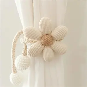 2-Pack Style Cute 3D Flower Pearl Curtain Tiebacks, Decorative Mosquito Net Rope, Stylish Home Accessories, Home Textile, Perfect for Bedroom & Living Room