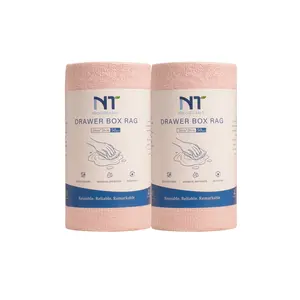 NT Dreams Super Absorbent Reusable Cleaning Cloths 8"x8"x50 Pieces/Roll 2 Rolls Eco-Friendly Kitchen Bathroom Car Floors Wipes Pack Towel Window