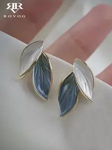 Elegant Leaf Design Ear Studs for Women, Casual Fashion Jewelry for Daily Wear & Dates, All-Season Accessory