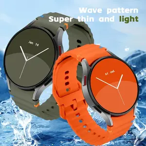 4 Pack Engraved Fashion Soft Silicone Sports Strap, Smart Watch Straps, Compatible with Galaxy Watch 7/5/4/6 40mm & 44mm, Unisex, Fits Galaxy Watch 5 Pro 45mm