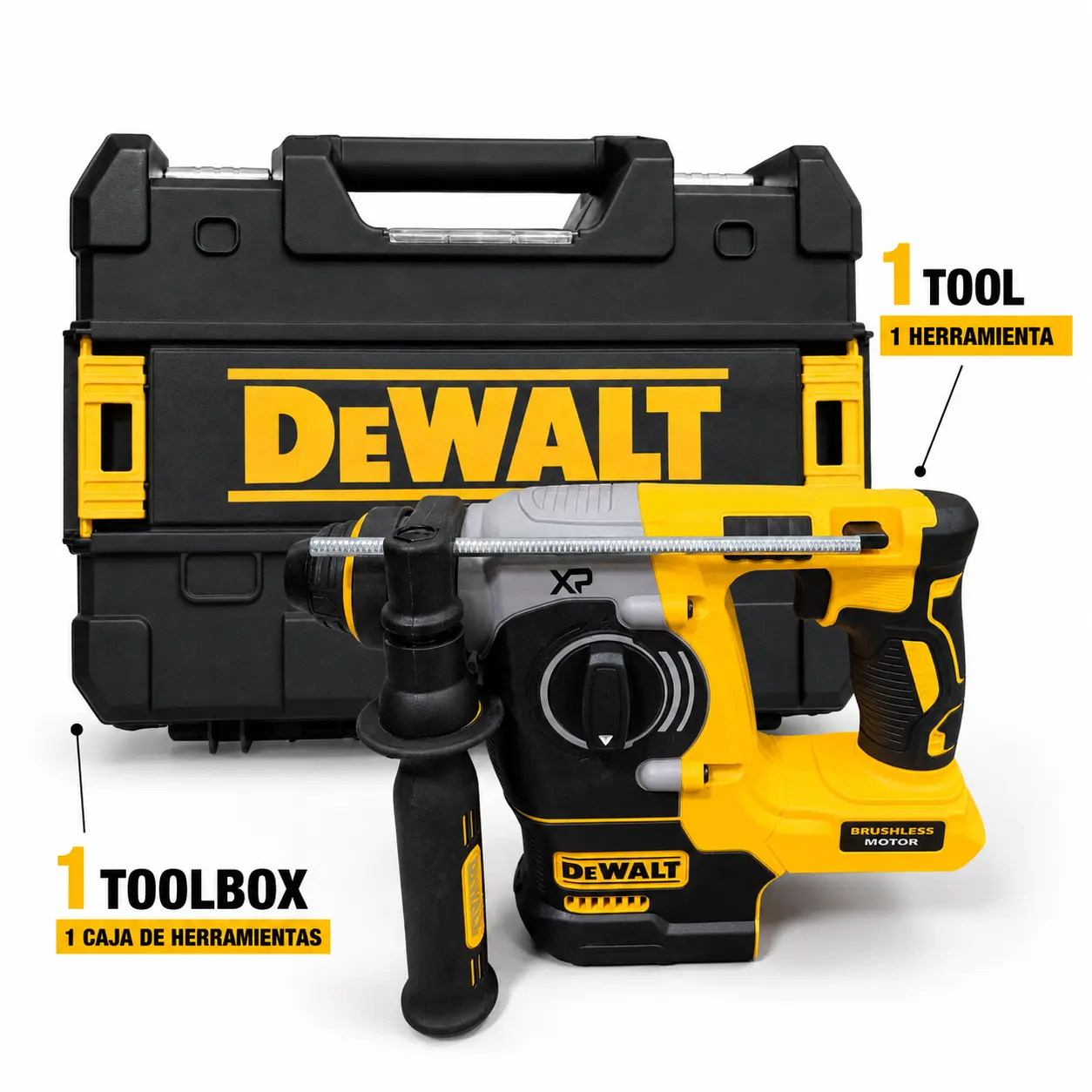DCH273 DEWALT 20V XR Rotary Hammer Drill Kit Side Handle + Depth Rod