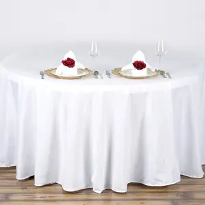 2 pcs Round Tablecloth Table Cover Party Wedding Linen White 90" Round, Perfect For Events