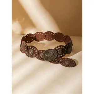 Boho Style Women's Waist Belt, Western Design, Perfect Accessory for Casual & Daily Wear, Cowboy Belt