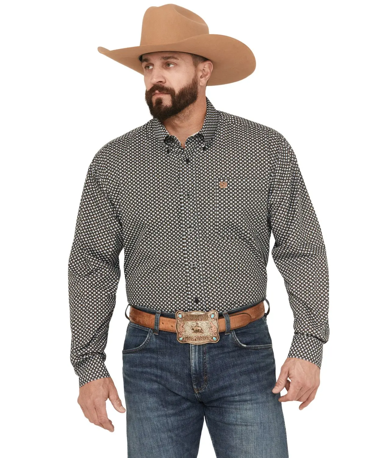 Cinch Men's Men'S Geo Print Long Sleeve Button-Down Western Shirt - Mtw1105951