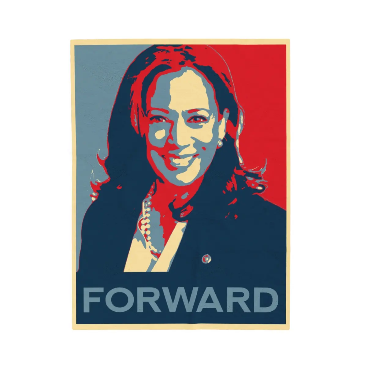 Kamala Harris Forward Velveteen Plush Blanket