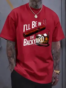 Funny Backyard Vibes T-Shirt, Cigar and Whiskey Glass Graphic Tee, Father Day Gift, Men’s Casual Shirt, Comfortable Summer Fashion, Ideal for Outdoor Enthusiasts.