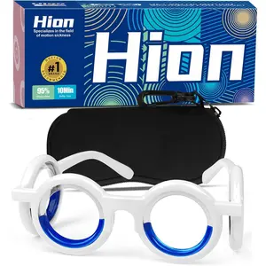 Motion Sickness Glasses,Relieve Carsickness Airsickness Seasickness,Ultra-Light Portable Nausea Vertigo Glasses, No Lens Liquid Glasses for Adults or Kids(Deep Black Box)
