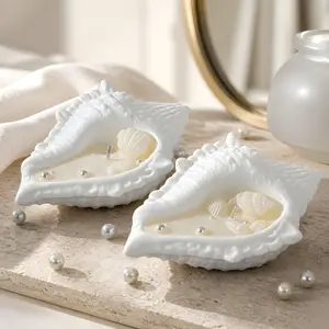 Conch Shell Ceramic Jar Candle