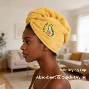 Women's Coral Fleece Hair Towel, Absorbent Quick-Dry Bath Cap, Hair Drying Cap, Multicolor Head Wrap, Embroidered Design, Suitable for Various Hair Types