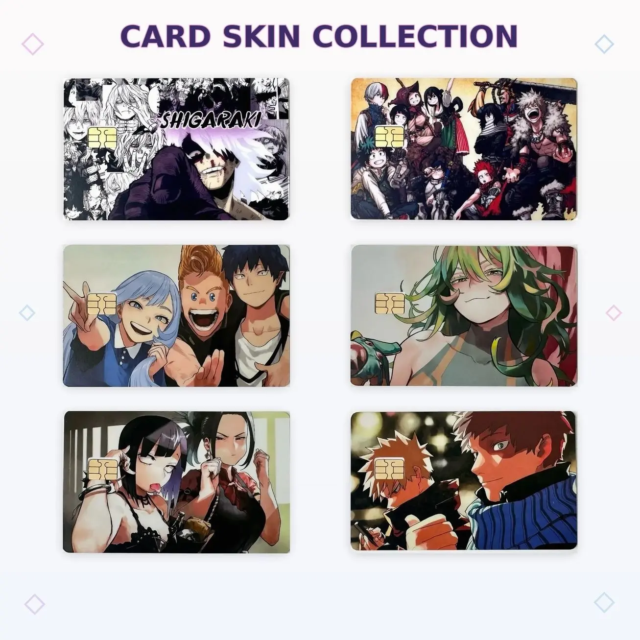 My Hero Academia Shigaraki Nejire Hado Camie & Todoroki Card Skin Collection, MHA Anime Credit Debit Card Vinyl Sticker, Manga Card Cover