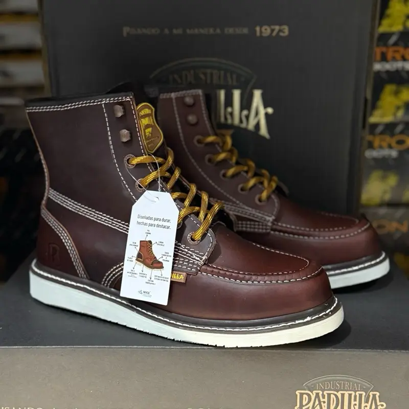 115 Shedron Padilla Made In Mexico 6” Height Moc Toe Genuine Leather Bota De Trabajo Para Caballero