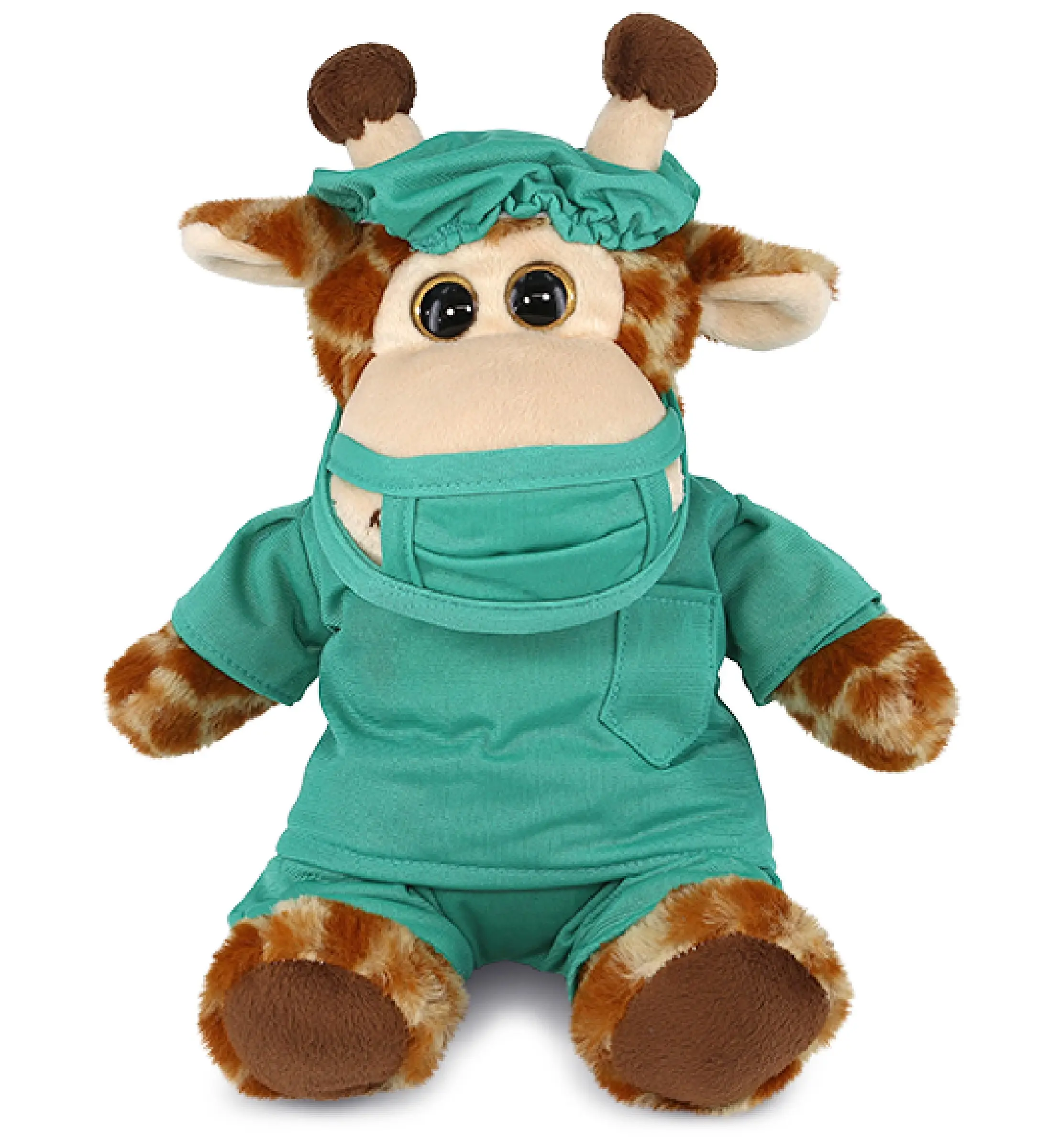 DOLLIBU Giraffe-Shaped Doctor Outfit Fluffy Stuffed Toy - Super-Soft Sitting Toddler-Safe Plush, Pretend Play Item for Kids (Fluffy Stuffed Toys Category), Giraffe-Shaped Stuffed Toys