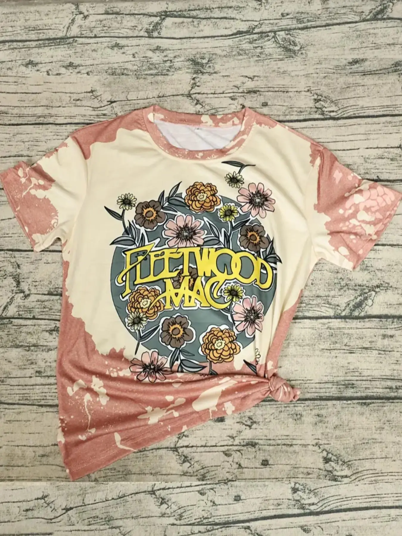 Women's Floral & Letter Print Round Neck Tee, Casual Short Sleeve Crew Neck T-Shirt for Summer, Women's Top for Daily Wear