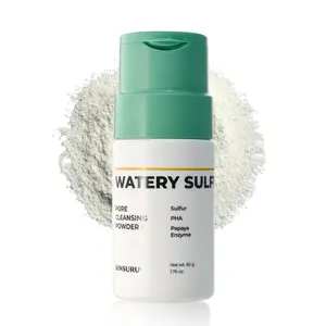 [Sinsuru] Sulfur Mineral Cleansing Powder, Exfoliating Facial Wash with Enzymes and PHA for pores and blackheads, Even Skin Tone, Radiant, Sensitive, Acne-Prone Skin, Korean Skincare(1.76 oz. 50g)