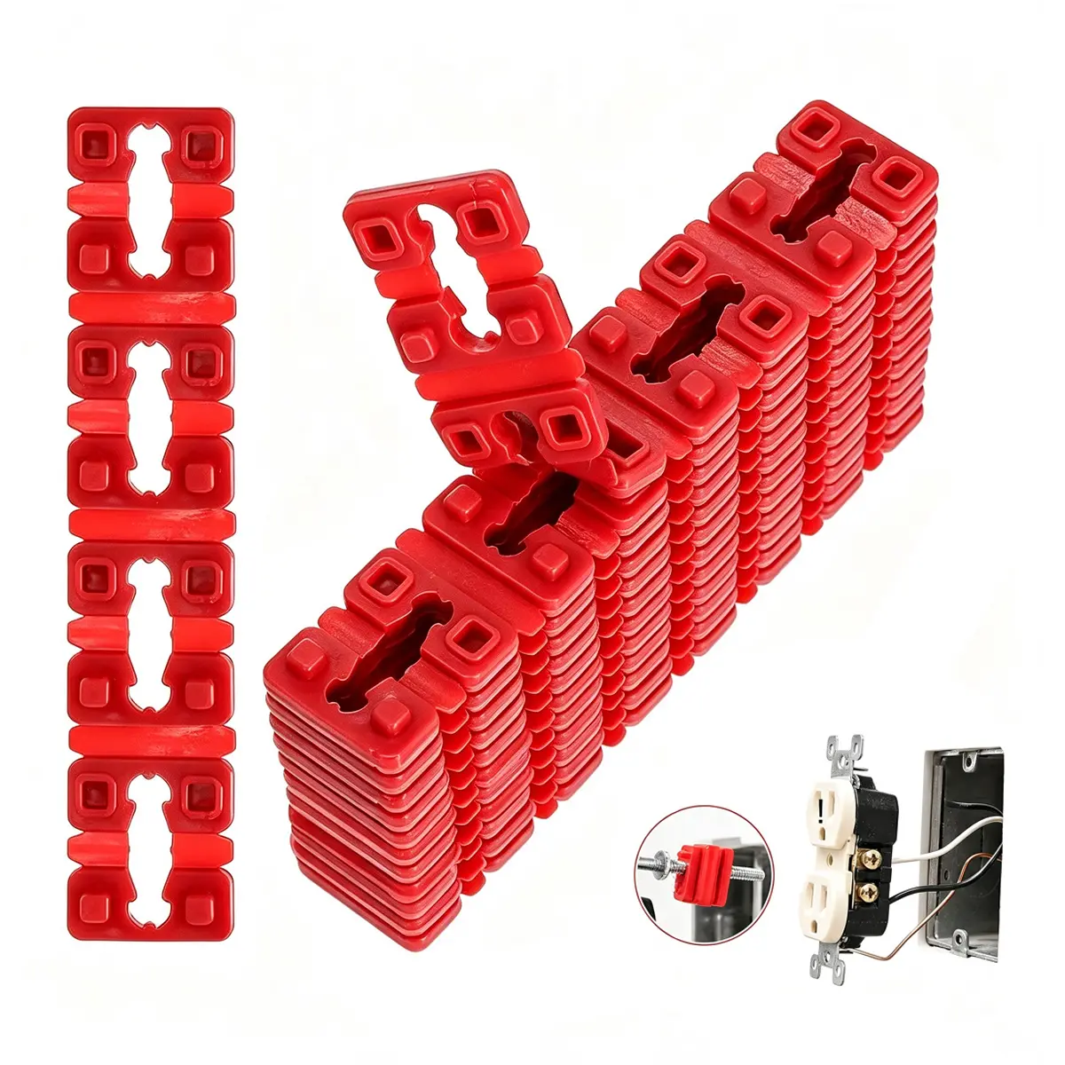 Outlet Spacers for Electrical Box Extender - Outlet Spacer 24 or 60 or 120 PCS Fix Loose or Recessed Receptacle – Plastic Shims for Outlet Plug Switch Light Tile Backsplash Wall Electric Socket
