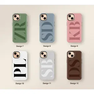 Custom Initial iPhone Case, Personalized Monogram Phone Cover iPhone Case Compatible with iPhone 15 16 14 17 Pro Max 13 12 11 XR AIR XS Plus Cute Soft Silicone Drop Protection Rugged and Durable gift for her men's cool gadgets