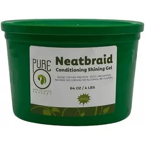 Pure Natural Neatbraid Beauty Professional Conditioning Shining Gel 64oz / 4LB Braiding Hair Gel