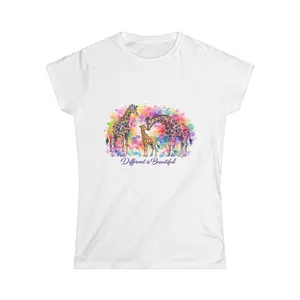 Colorful Watercolor Giraffes Tee | Different is Beautiful, Rainbow Safari Shirt
