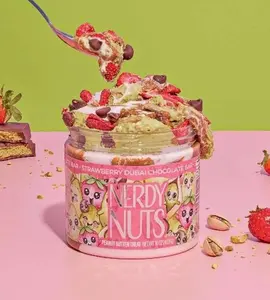 Strawberry Dubai Chocolate Bar Peanut Butter Treat By Nerdy Nuts