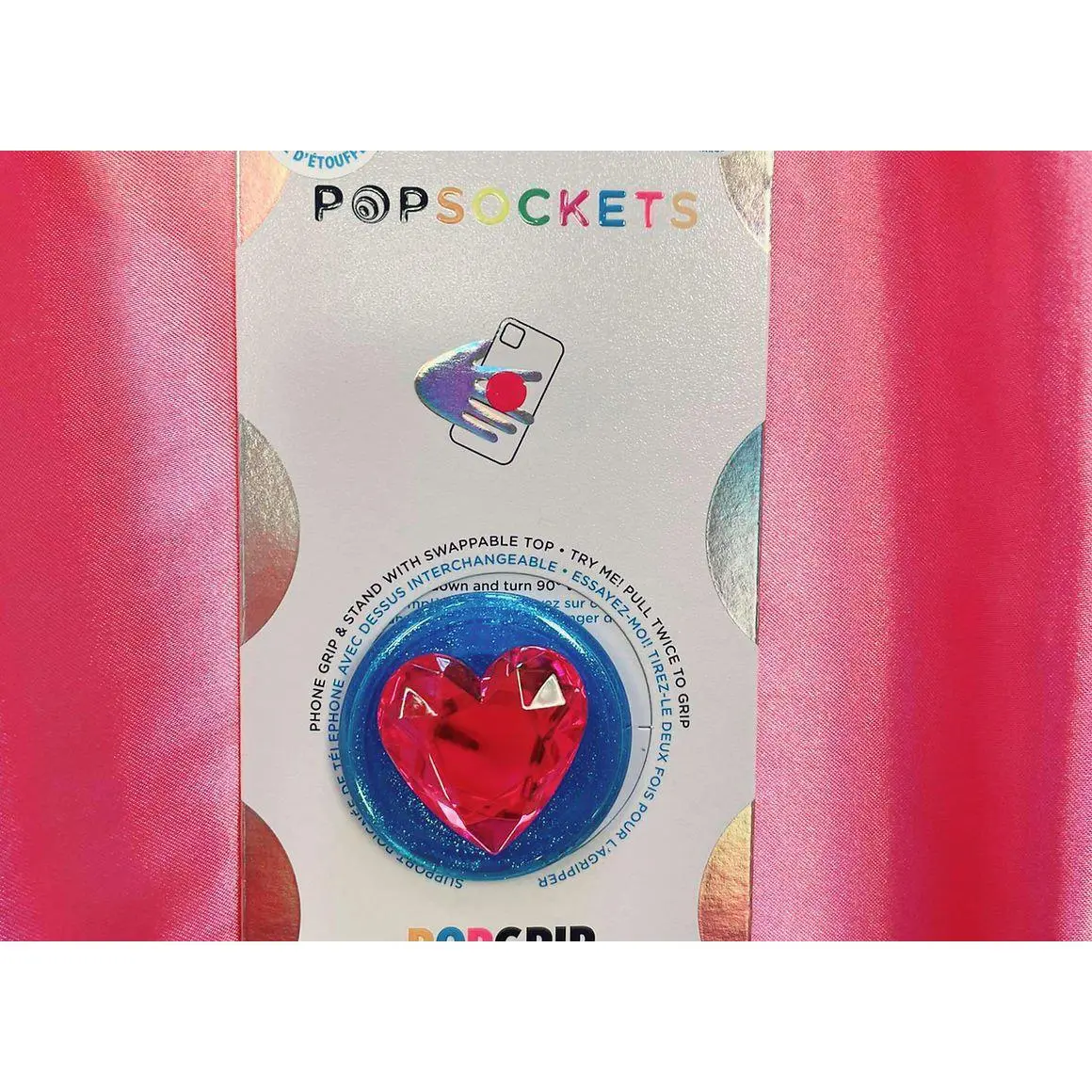 Ice Blue Heart Pop Socket | 16.99