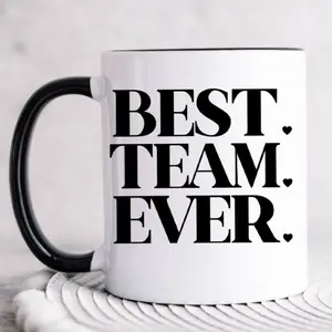 B*St Team Ever Coffee Mug, Employee Appreciation Gifts, Funny Coworker Mug, Colleague Tea Cup, Funny Teamwork Gifts For Christmas , 11 15oz Ceramic Tea Cup