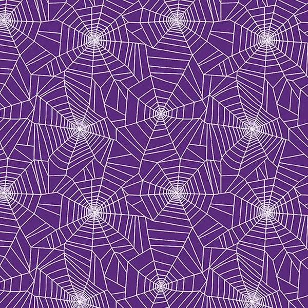 Fabric Benartex Purple Ghostly Cobwebs Ghostly Soiree by the Quarter Yard 15095-66
