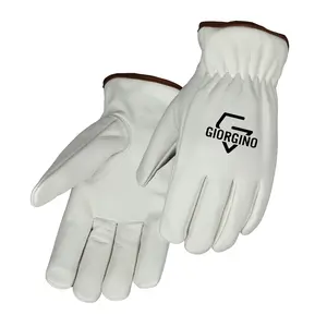 GIORGINO Cow Leather Driver Gloves, Keystone Thumb, Lined, Binding on Cuff