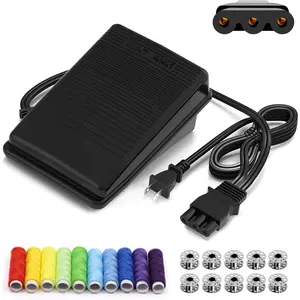 Sewing Machine Pedal and Power Cord for Janome & Kenmore, Compatible with Janome 033770217 204d 3125 3128 3434d 415 2212 7318 7933 8002d 11706 HD1000 HD3000 YC-482J-1 Kenmore 385.11206300 385.15516000