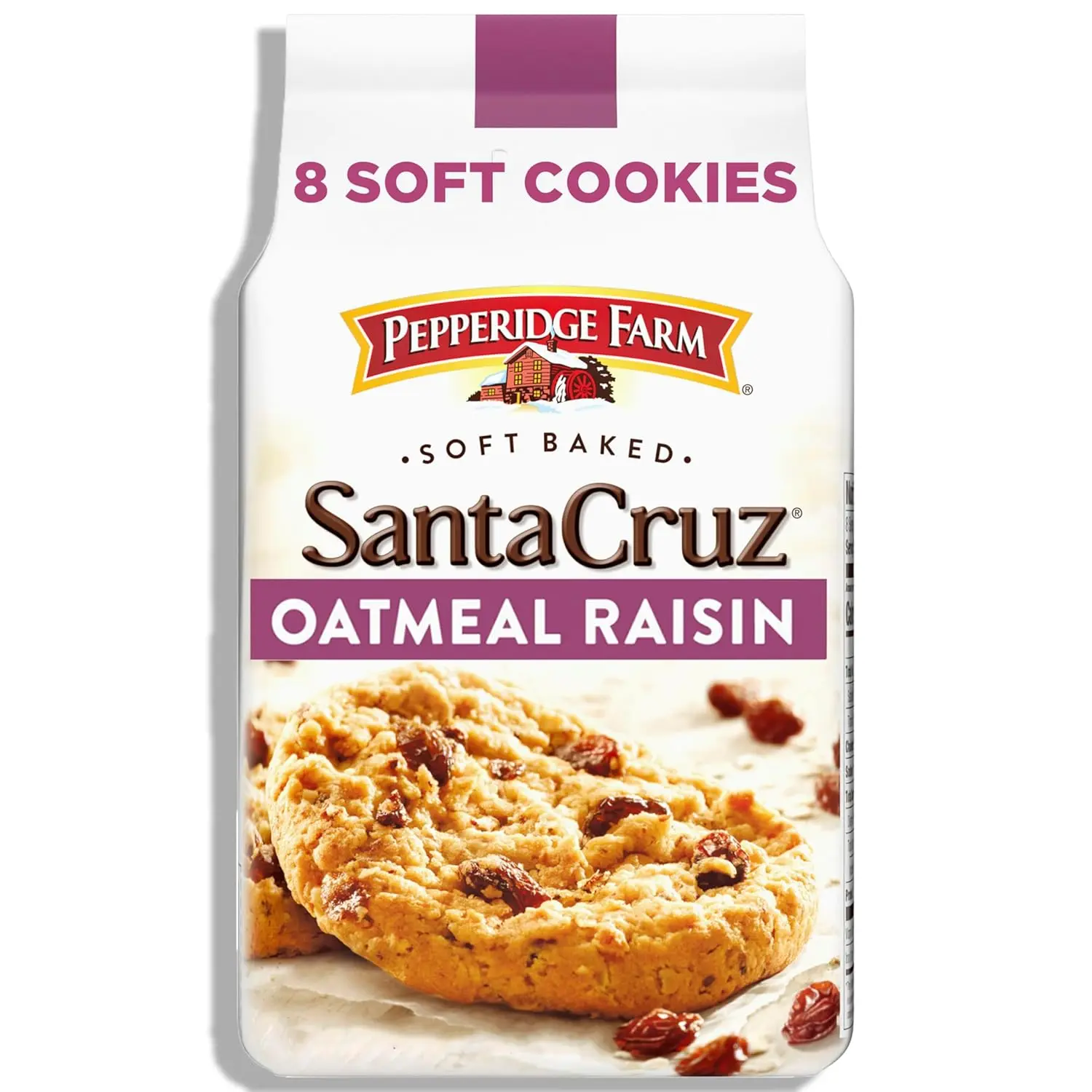 Santa Cruz Soft Baked Oatmeal Raisin Cookies, 8.6 oz. Bag