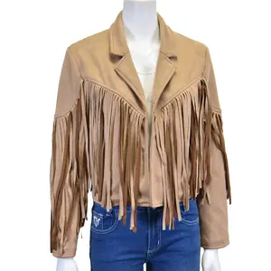 Women's CH Buckskin "Faux Suede V-Fringe" Jacket