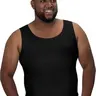 QORE LOGIQ - Men's Compression Tank Top | Plain Form-Fit Extended Scoop Neck Sleeveless Undershirt for Tall Guys, Office Clothes, Seamless Under Tees with Tummy Control & Sweatwicking Cool Support, Size M, Tank Tops