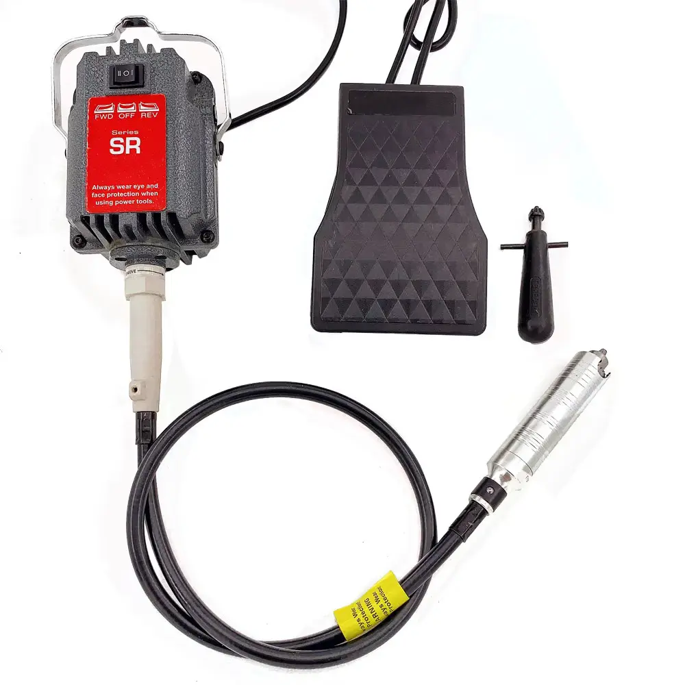 110V SR Flex Shaft Motor Kit with Ft Pedal - Hanging Dual-Speed Rotary Tool for Jewelry Making, Metalworking (DIY Beading Power Tool Kit), Dual Speed Grinding, Power Tools