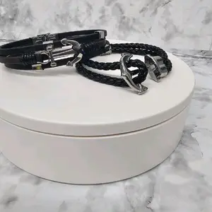 Braided anchor bracelets-pulseras trenzadas con ancla