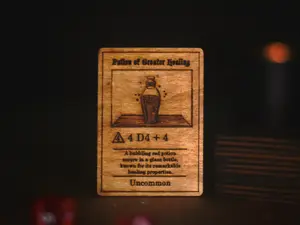 16pcs Wooden Potion of Healing Cards | 4 of each Potion | Tabletop RPG | DnD | Baldur's Gate | Role Playing Game