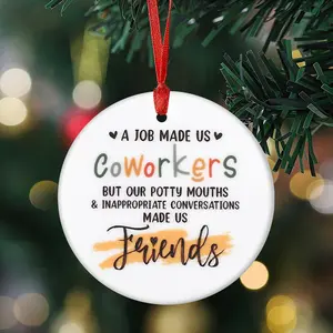 A Job Made Us Coworkers Friends, Christmas Decorations Ceramic Ornaments, Christmas Tree Decoration, Coworker Friends Gifts Christmas Ornaments, Christmas, Birthday Gifts for Women, Coworker Appreciation, Thank You Gifts, Work Bestie Friendship Gift