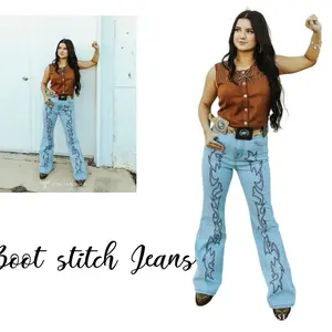 Western Boot Stitch Jeans - Unique Design for Western Style Enthusiasts