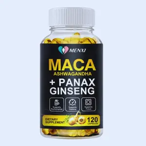 Menxi Maca Root Capsules 10000mg with Ashwagandha & Panax Ginseng 120 Count Dietary Supplement for Men & Women Energy Focus Support