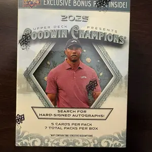 Upper Deck 2025 Goodwin Champions Upper Deck (single pack) Trading Cards - 5 Cards Per Pack Search for Hard-Signed Autographs