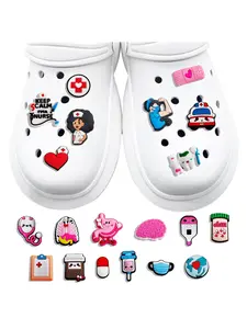 30-Piece Doctor Nurse Theme Shoe Decorations, PVC Party Gifts, Birthday & Graduation Presents, Geometric Design Accessories