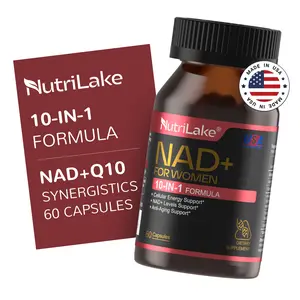 NutriLake ErgoThione NAD+ Anti-Aging Capsules – 700mg Super Blend with Liposomal NAD+ Technology, Supports Cellular Health, Energy & Skin Revitalization – 60 Capsules (30-Day Supply)