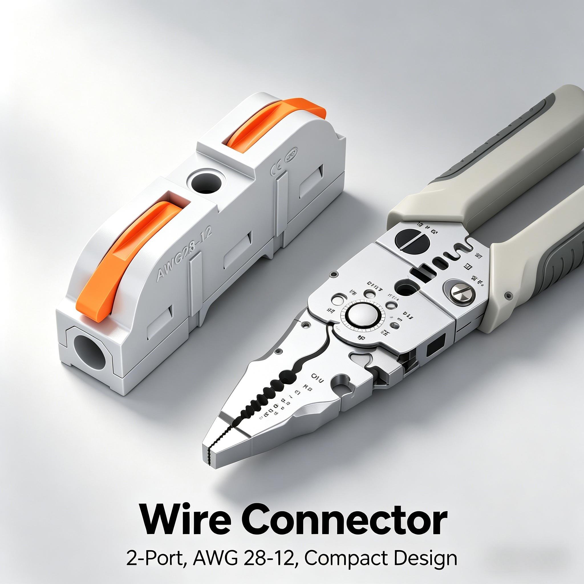 RVBOATPAT 50 PCS Wire Connectors Kit, 1 to 1 Inline Electrical Lever Wire Connectors Nuts Push-in Quick Conductor Combination Compact Splicing Connectors 28-12 AWG