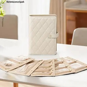 Jewelry Ring Binder Storage Book – PU Leather Portable Organizer with 5 Loose Pages, Secure Waterproof Design Ideal for Travel, Daily Use & Jewelry Collection Storage